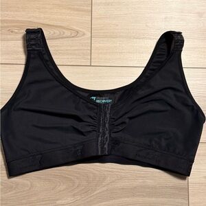 Marena Recovery Post Surgical Compression Bra Black Front Closure Support